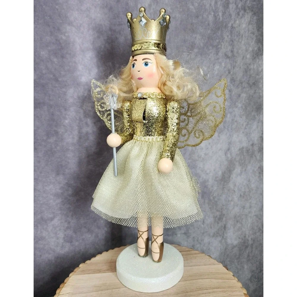 Gold Ballerina Princess Nutcracker Crown Tutu‎ Wooden Christmas 14